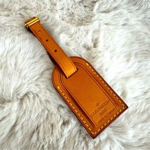 Authentic Louis Vuitton Vachetta Leather Luggage Name Tag EUC
